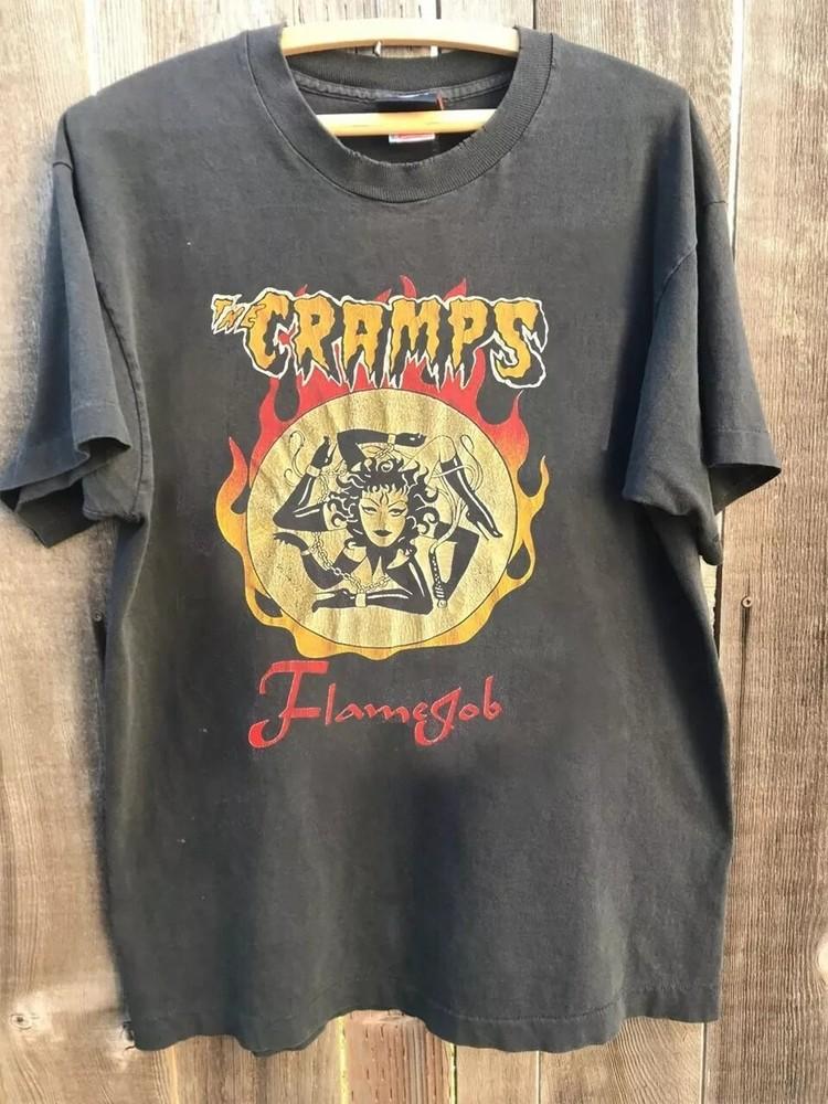 Flamejob Album The Cramps Band Black Cotton Unisex  S-5XL Unisex T-Shirt XXXL