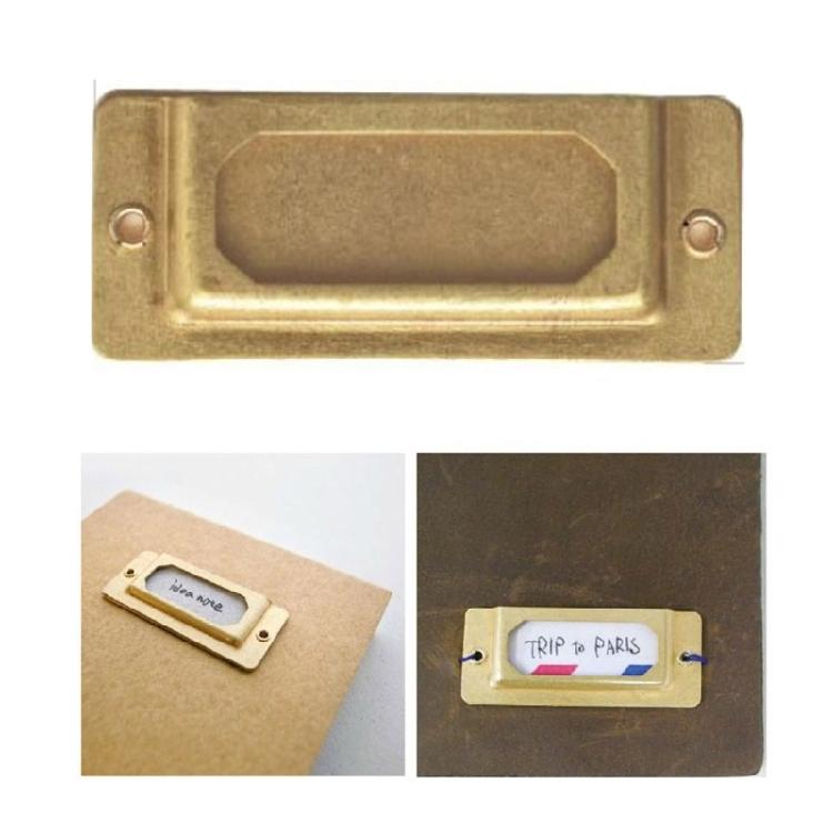 6 Pezzi Organizzatore Etichette Indice in Ottone Supporto Etichette Nome Antiruggine Per Cartella di Smistamento Documenti Armadio di Classificazione