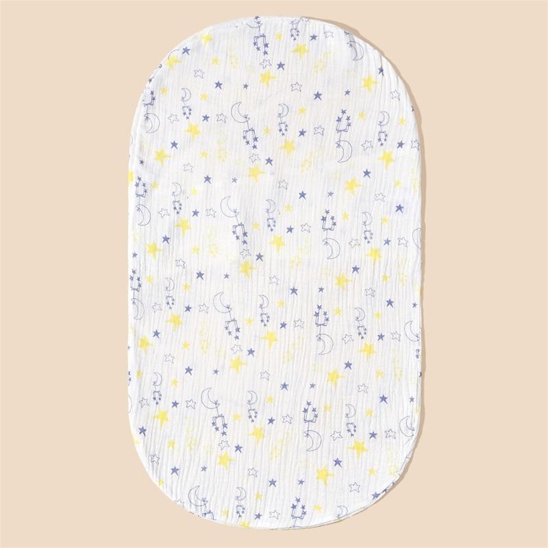 Baby Wickelkorb Laken Weicher Ovaler Stubenwagen Matratzenbezug für Baby Gitterbett Korb Waschbarer Baumwoll Wickelbezug