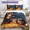 3pcs Puss In Boots Bedding Set Duvet Cover Closure Includes 1 Duvet Cover & 2 Pillowcases, Soft and Comfortable for All Seasons.