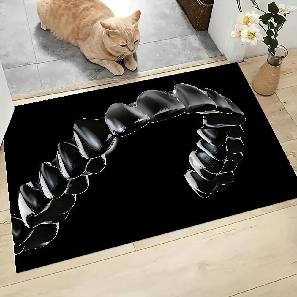 The Dentist Tooth Floor Mat Graphic Printed Flannel Doormats for Bathroom Kitchen Entrance Carpet Home Decor