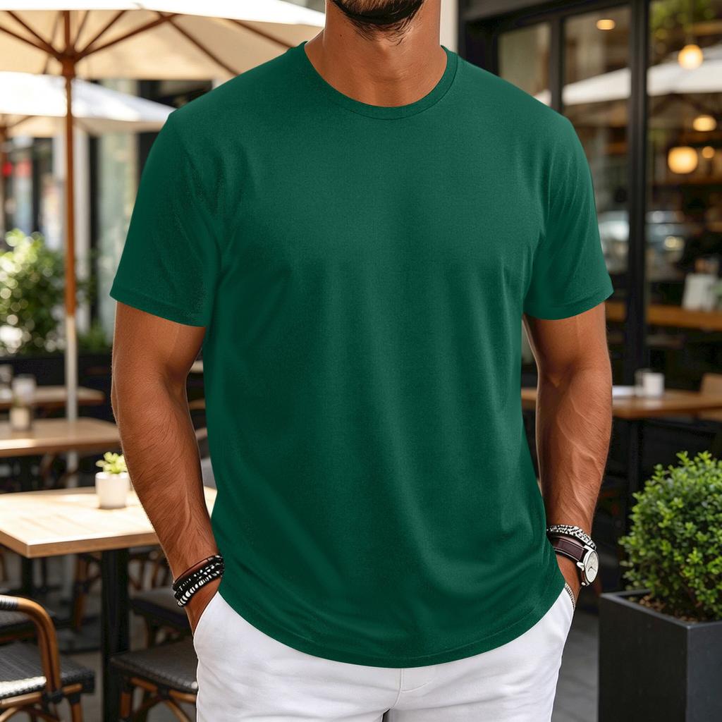 T-shirt da uomo girocollo a maniche corte, sottile, traspirante, elasticizzata, strato base per allenamento fitness