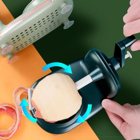 Fruit Peeler Slicer with Stainless Steel Blade Suction Base Ergonomic Handle Manual Rotating Vegetable Fruit Peeling Machine Kitchen Gadgets