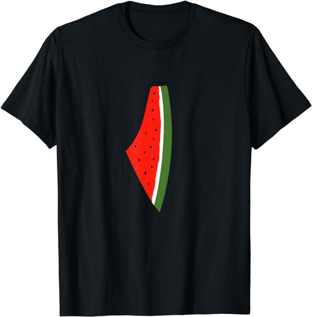 T-shirt con anguria Bandiera Palestina Grafica Solidarietà Maglietta Supporto Regalo