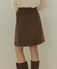 Our Hope Corduroy A-Line Midi Skirt - Brown
