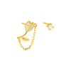 S925 silver-plated earrings New niche design advanced sense of light luxury full diamond tulip irregular chain zircon earrings