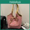 Vintage Autumn Winter Brown Reversible Tote Bag With Large Capacity For Daily Girls