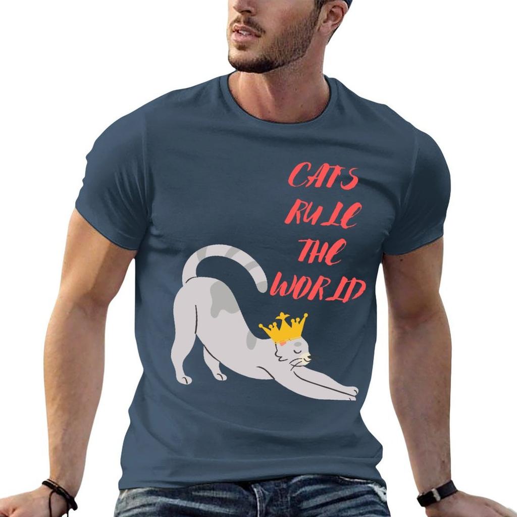 Cats Rule The World Tshirt Cotton Tshirt 100 Anime T Shirts For Unisex Tshirt