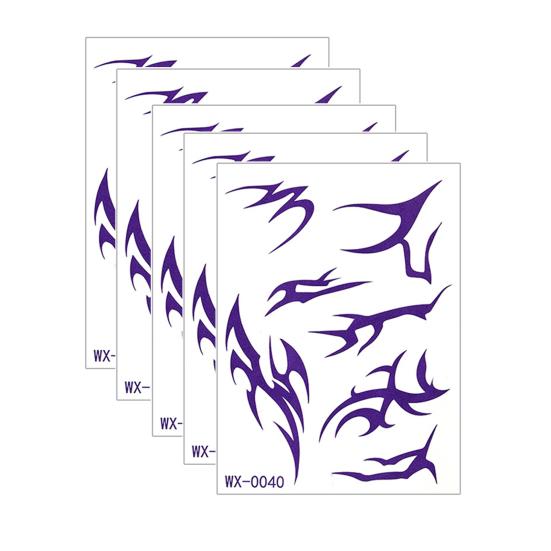 Baizihuahu 5 Sheets Temporary Tattoo Stickers, Skin-Friendly Demon Energy Pattern Tattoos, Hypoallergenic Non-Irritating Stickers for Kids Adults