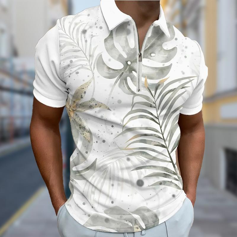 

Мужская рубашка поло повседневная на молнии с коротким рукавом модная повседневная на молнии лето весна стандартный крой рубашка с принтом граффити 3D 8XL жёлтый