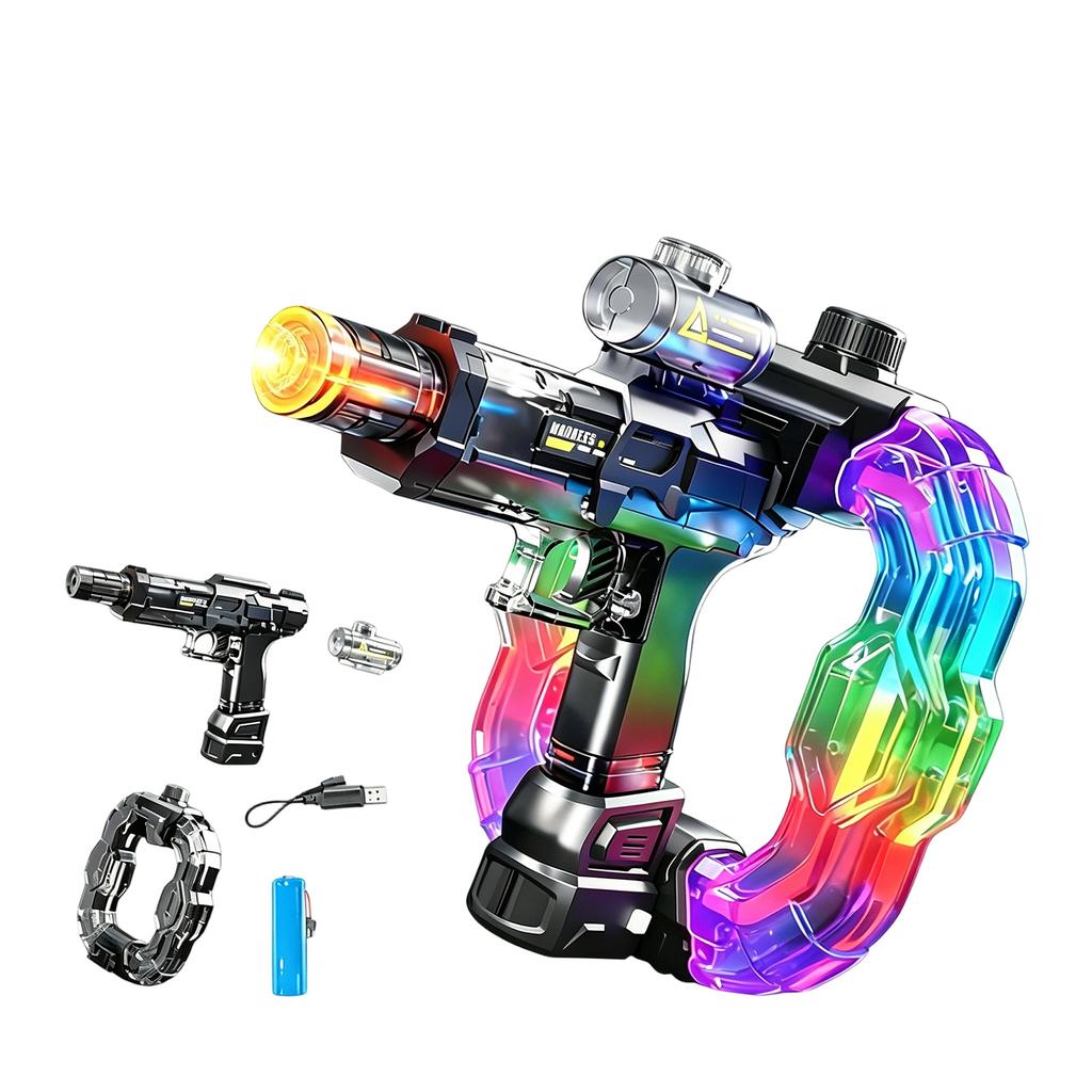 Outdoor Kids Water Gun Toy with Light and Sound Effects Rechargeable Water Blaster for Summer Play and Water Activities Safe Durable Design