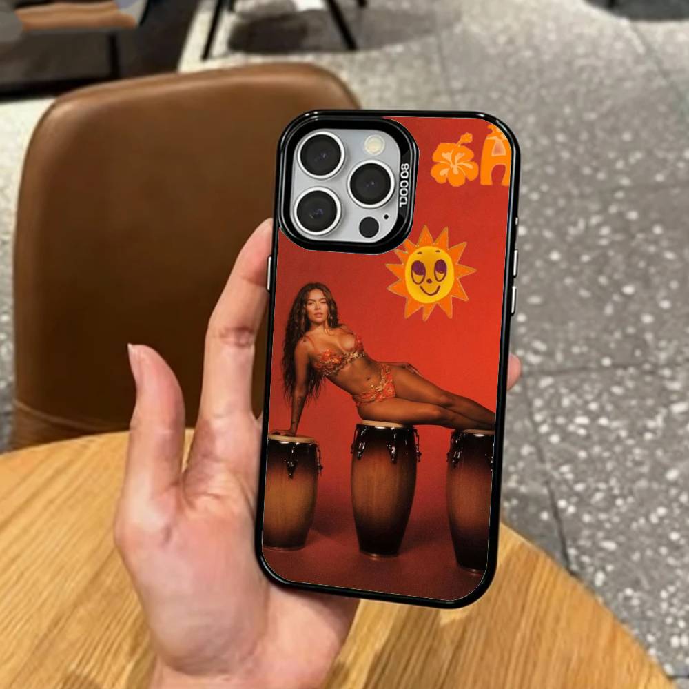 COOL K-Karol G T-Tropicoqueta   Phone Case For iPhone17,16,15,14,13,12,11 Plus,Pro Max Colored Silver Plated Inside Cover