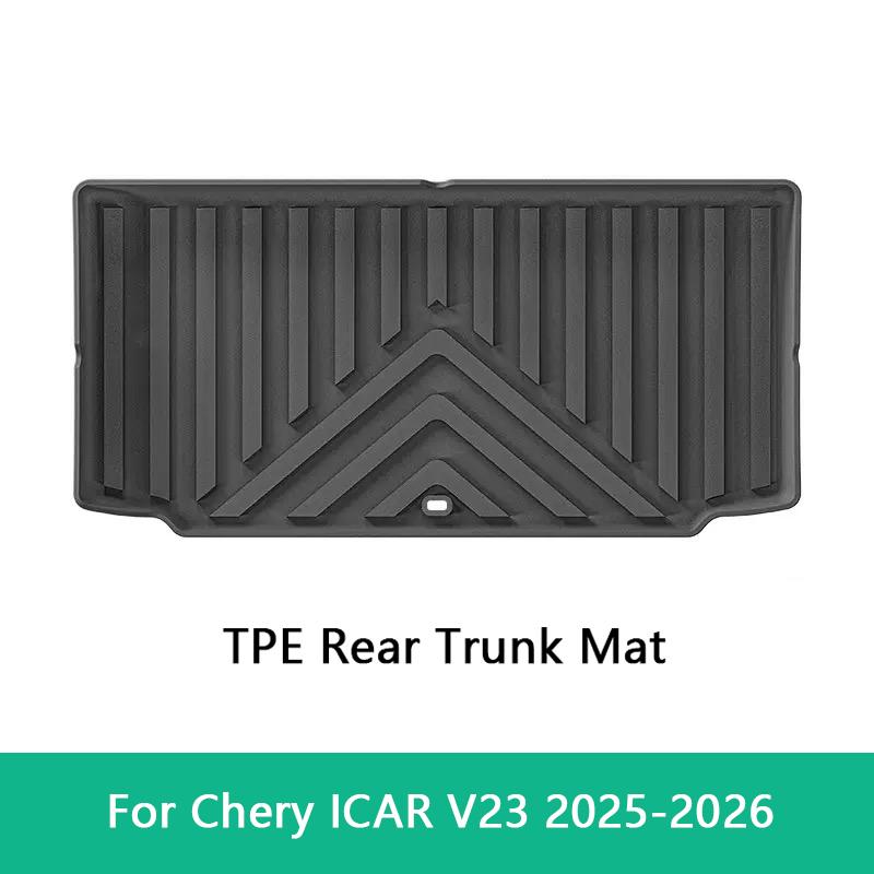 For Chery ICAR V23 2025-26 Trunk Mat TPE Rear Seat Backrest Mat All Weather Anti Dirty Pad Trunk Carpet Cargo Liner Car Foot Pad