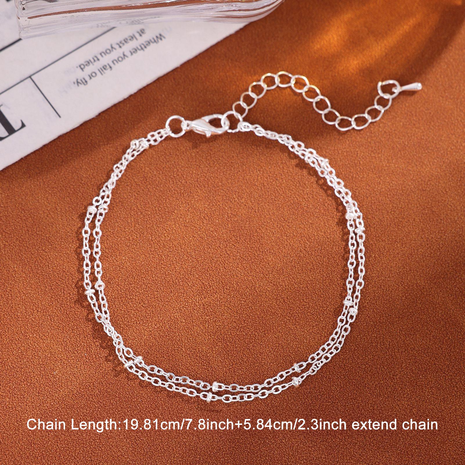 Fashion Simple Chain Anklet Multi-Layer Minimalist Anklet for Women Elegant Alloy Jewelry Female Beach Ankle Bracelet on Foot