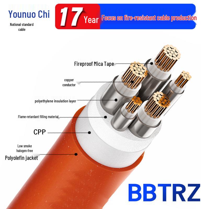 Customized BBTRZ Fireproof Cable: 3, 4, or 5-Core Flexible Mineral Insulated Power Cable