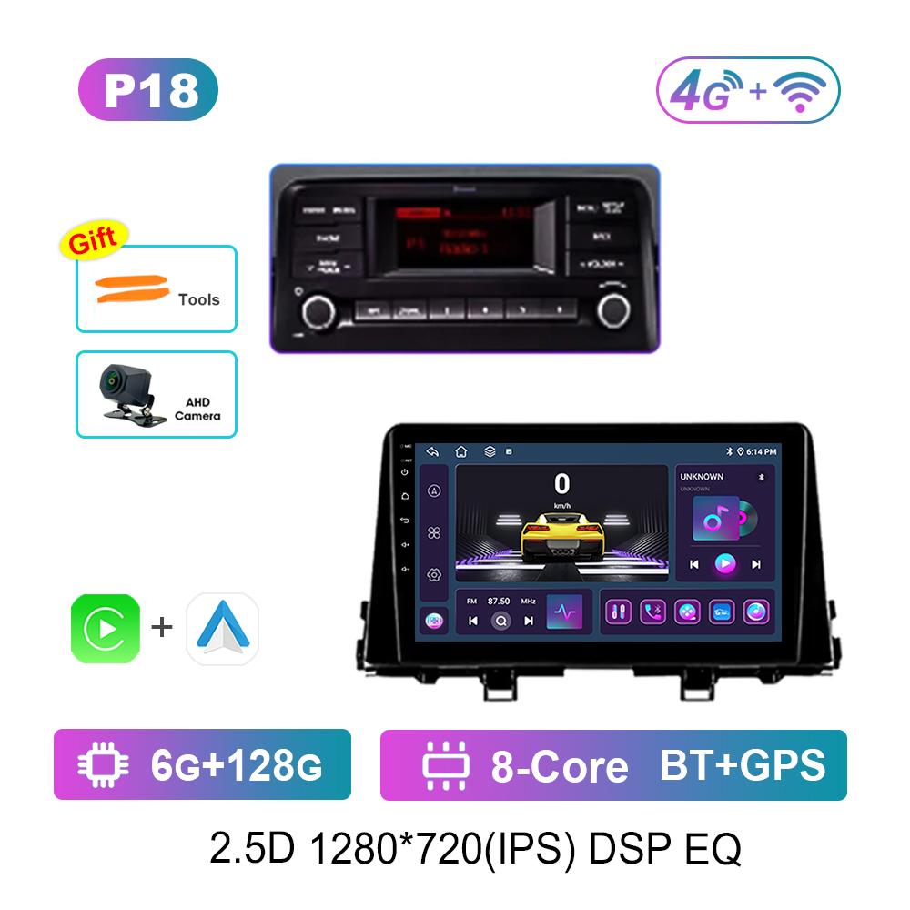 For KIA Morning 3 Picanto 2017 - 2020 Android Auto Car Video Multimedia Player Split Screen Carplay Bluetooth WiFi Navi GPS 4G