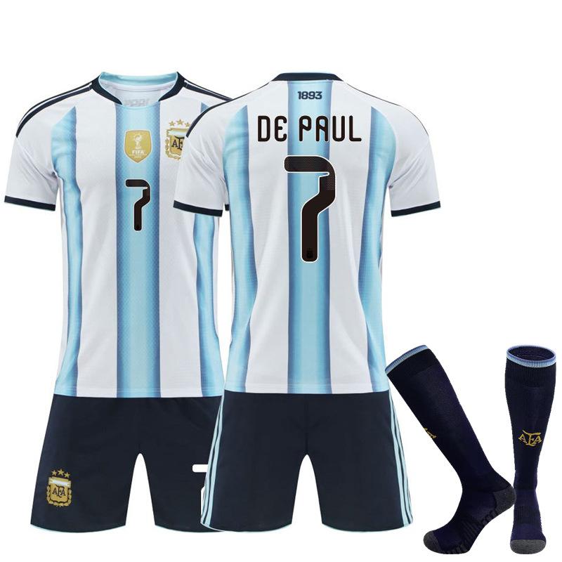 2026 Argentina Home Soccer Jersey Shirt 11 Di Maria 21 Dybala 10 Messi Short Sleeve Team Fan Kit