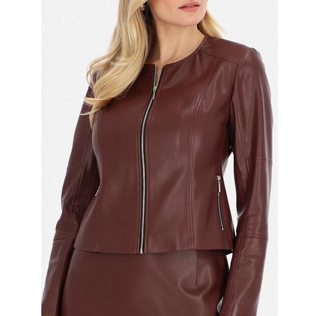 Куртка из имитации кожи L’AF L AF Элегантная бордовая куртка женская из эко кожи L AF Mirel EU 34