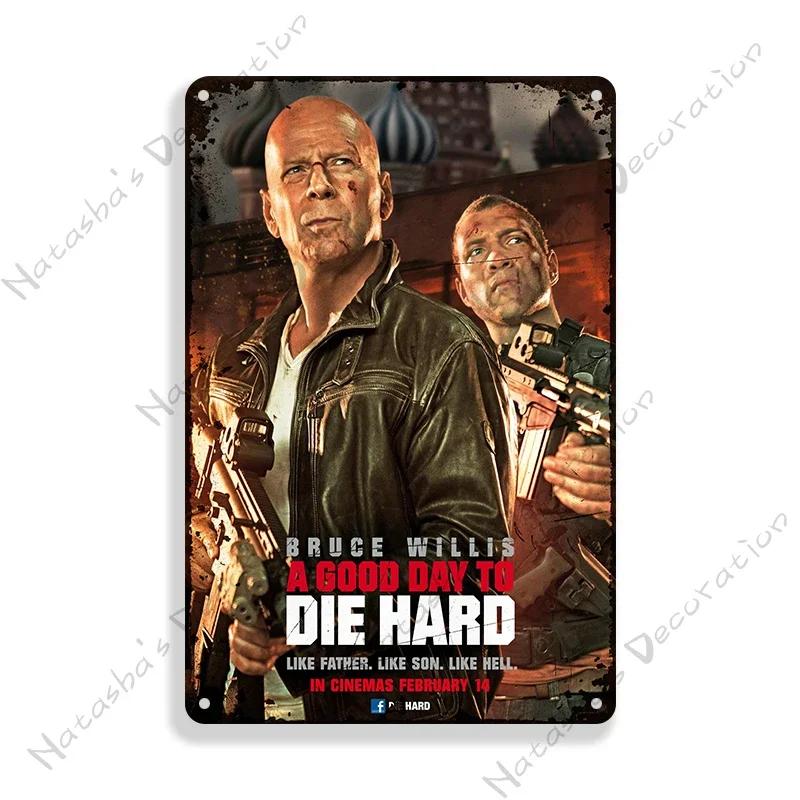 Classic Movie Poster Die Hard Retro Metal Sign Wall Plate Garage Cinema Theater Shop Store Man Cave Wall Decor Industrial Decor