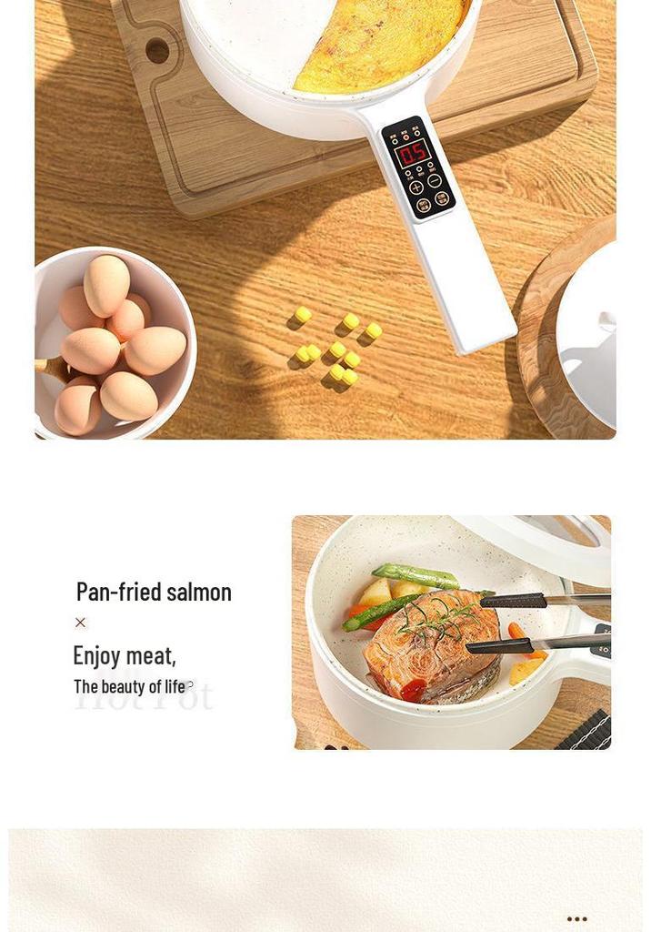 Compact Multi-Functional Electric Cooker: Noodles, Rice, Porridge, Stir-fry, Steaming, Hot Pot, All-in-One Automatic Cooking Pot