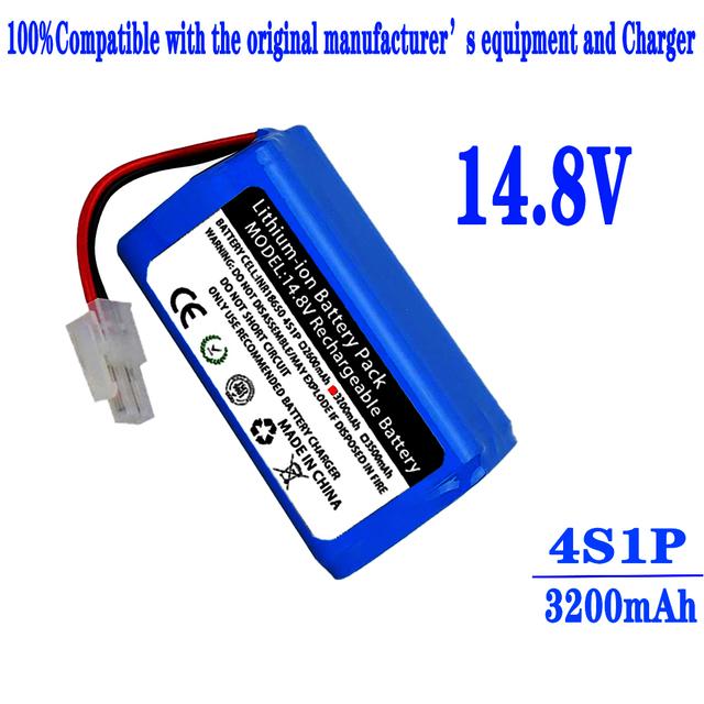 14 .8v 2600mah 3200mah Lithium Battery for Ilife A4 A4s V7 A6 V7s Plus Robot Vacuum Cleaner Ilife 4s1p Full Capacity Li -Ion