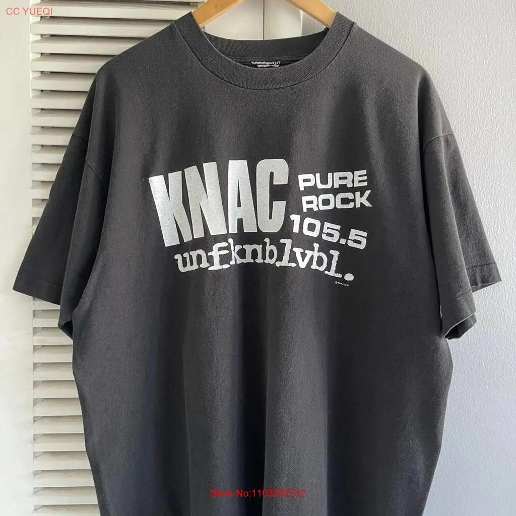 Vintage 1991 Knac 105 5 Pure Rock Unfknblvbl T Shirt Size Xl Vintage Top For Everyday Wear Unisex Breathable Slightly