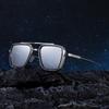 Box Sunglasses Men'S Retro Sunglasses Men'S Punk Metal Full Frame Glasses Shades