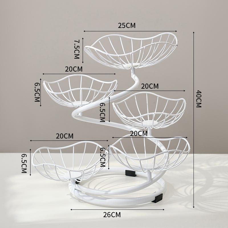 High-end Light Luxury Multi-layer Fruit Pan Rack Household Living Room Coffee Table Dried Fruit Snacks Placed Exquisite Atmospheric Fruit Basket