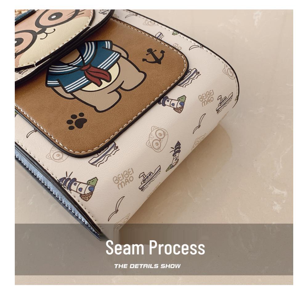 North Bag Colorblock Cat Mini Crossbody: Cute Cartoon Cell Phone Shoulder Bag