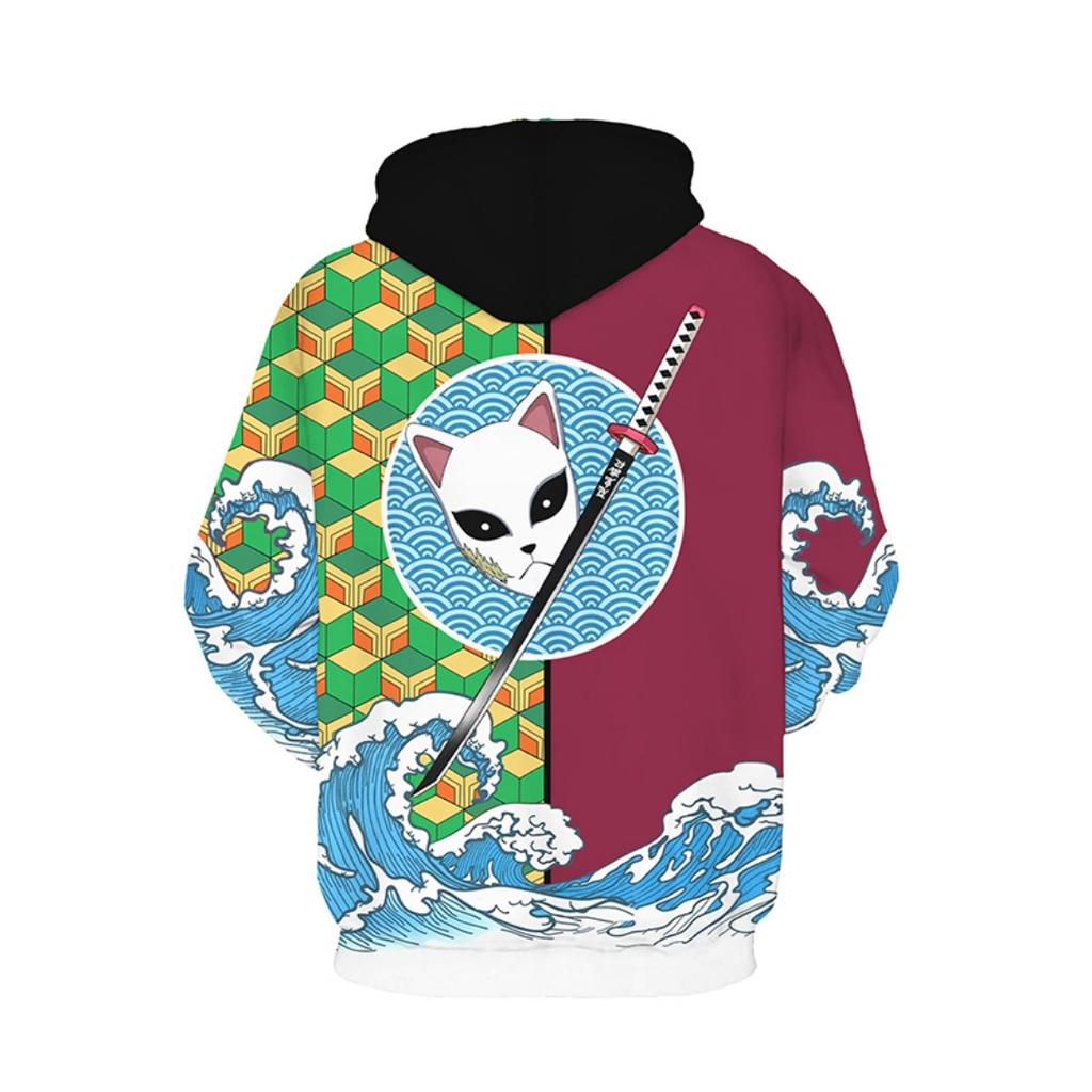 Anime Demon Slayer Kimetsu No Yaiba 3D Hoodie Sweatshirts Agatsuma Zenitsu Tomioka Giyuu Cosplay Men Coat Outfit