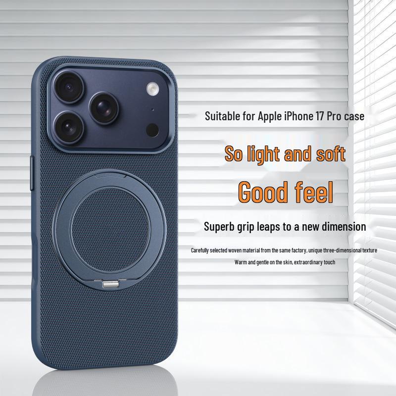 

iPhone 17 Pro Max Tech Fabric Case with Rotating Stand & Magnetic Attraction for Apple 16 Matte Protection iPhone 15 синий