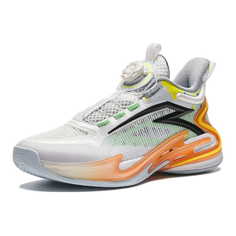 Anta Kids Whirlwind 2.0 Comfortable Non-Slip Low-Top Basketball Shoes Kids sneaker White Green Black 312421122-1