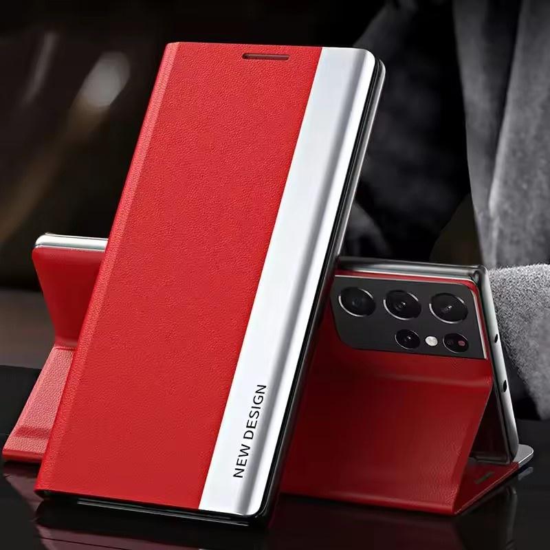 Luxusní kožené flipové pouzdro pro Samsung Galaxy S25 S24 S23 S22 S21 S20 Ultra Plus S23 S21 S24 FE Note 20 Ultra kryt se stojánkem