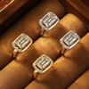 Classic Luxury 2CT Emerald Moissanite Earrings Women 14K Gold Plated Elegant Fine Jewelry