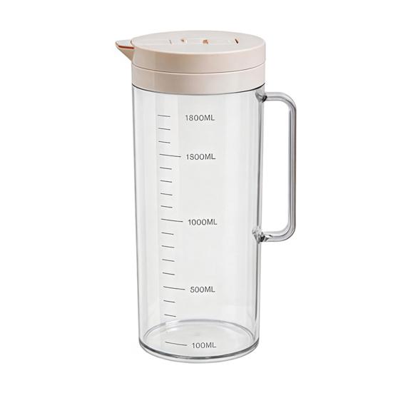 Large Cold Water Pitcher, 2000ml Flip Lid Dispenser for Fridge Side Door, BPA-Free Leakproof Jug with Infuser for Fruit Tea