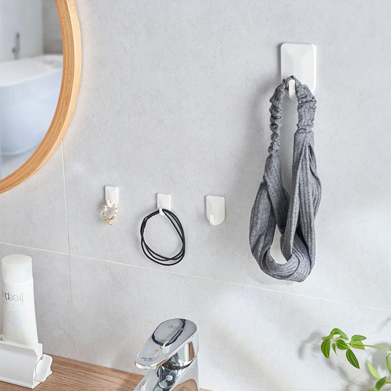 Wall Abs Adhesive Hooks Heavy Duty For Kitchen Bathroom Storage Tool Durable