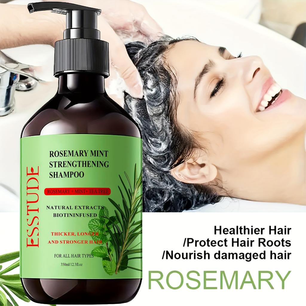 350ML Rosemary Biotin Shampoo Hair Growth Deep Cleansing Scalp Care Oil Control Strengthening Hair Root Shampoo