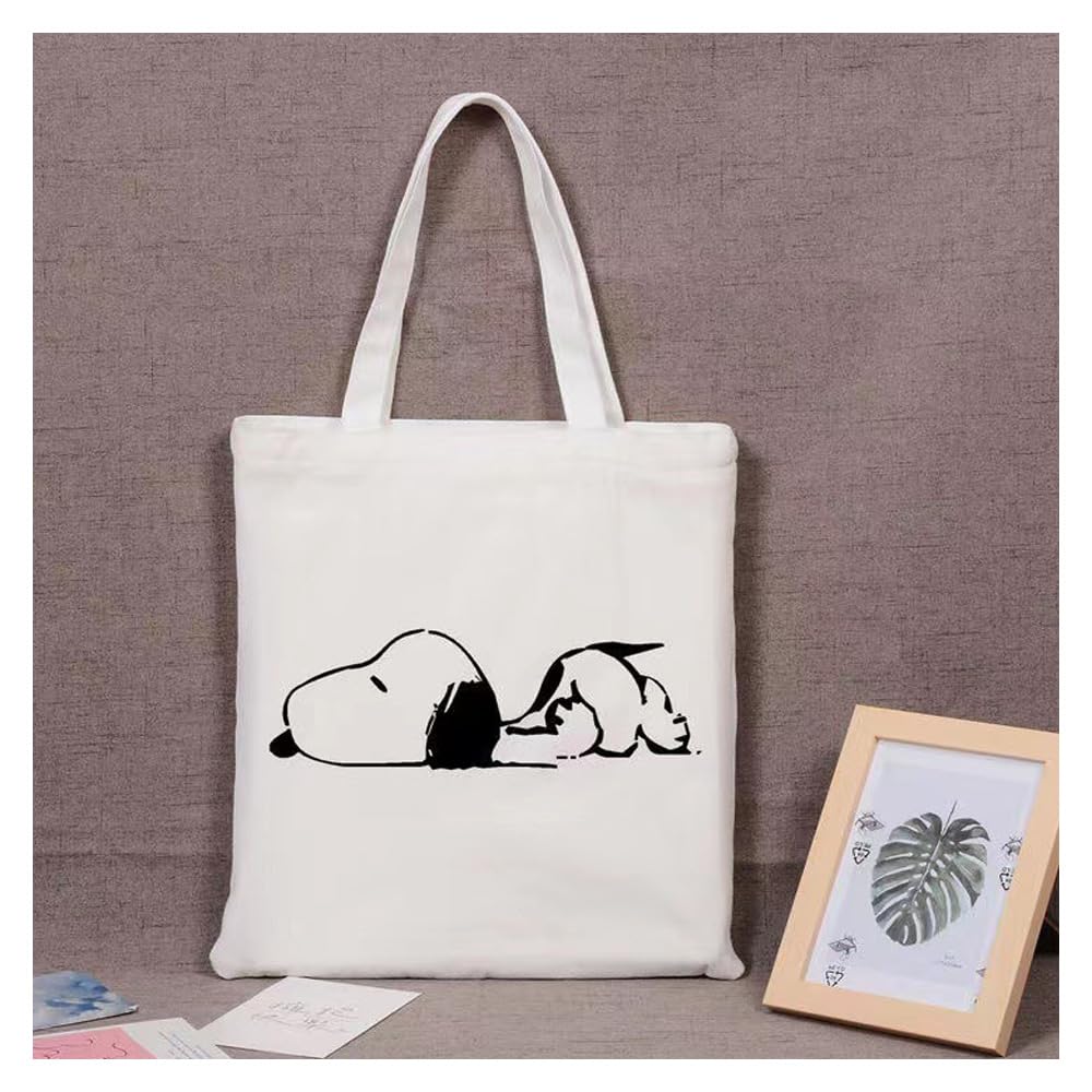 [Willsmiile] Snoopy Tragetasche, Canvas Öko-Tasche, Einkaufstasche, Leicht, Für Pendler, Umhängetasche, Canvas Tasche, Supermarkt, Anime Zubehör, Beliebt