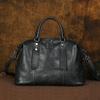 Johnature Vintage Genuine Leather Handbag High Capacity Casual Tote Solid Color Versatile Women's Shoulder Bag