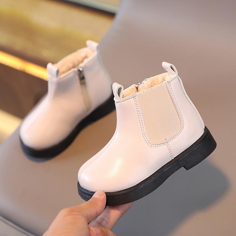 

Thick-lined New Fashion Children s Fashion Boots Boys British Style Cotton Boots Girls Trendy Snow Boots Windproof Warm 22