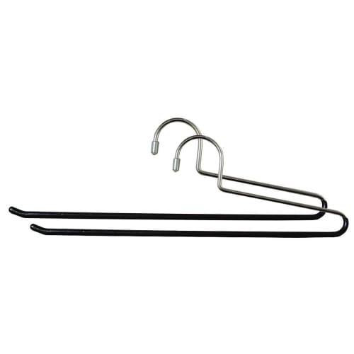 Shinko Hanger (Shinkohanger) Non-Slip Clothes Hangers, Set of 2 PVC Slacks Hangers, Black, for Pants, Scarves, Stoles, Denim, and Ties, Non-Slip, Non-