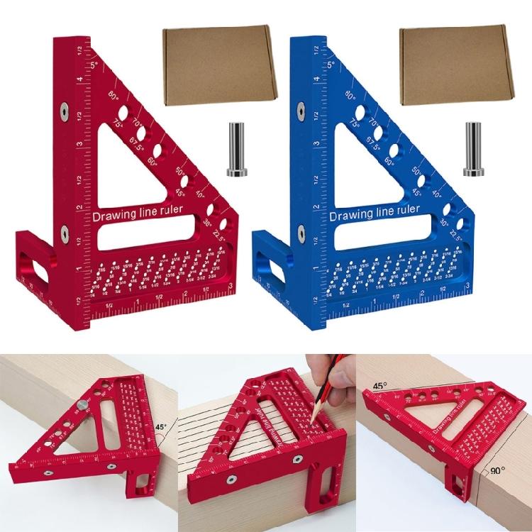 45/90 Degree AluminumAlloy Square Ruler Protractors MultiAngles Measuring Ruler