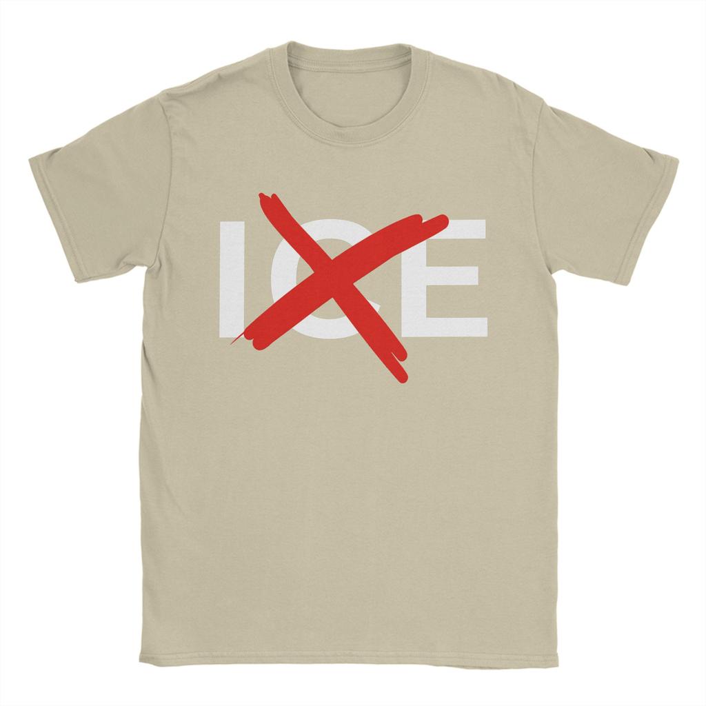 Unisexs Anti ICE Abolish Ice Logo T Shirts  100 Cotton Clothes Funny Short Sleeve Crewneck Tee Shirt Gift TShirt