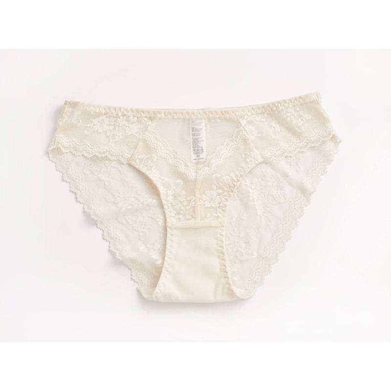 Women Sexy Floral Lace Ultra Thin Breathable Low Waist Cotton Crotch Butt Lifting Triangle Briefs