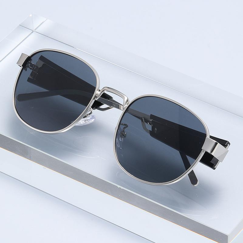 Latest Metal Vintage Square-framed Sunglasses For Trendy Male And Female Trendy Mirror-like Street Style 2424 Durable