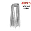 40PCS Garden Pegs U-shaped Ground Pegs Heavy Duty Metal Pins Spikes Ground Staple With 30pcs Buffer Washers For Securing Weed