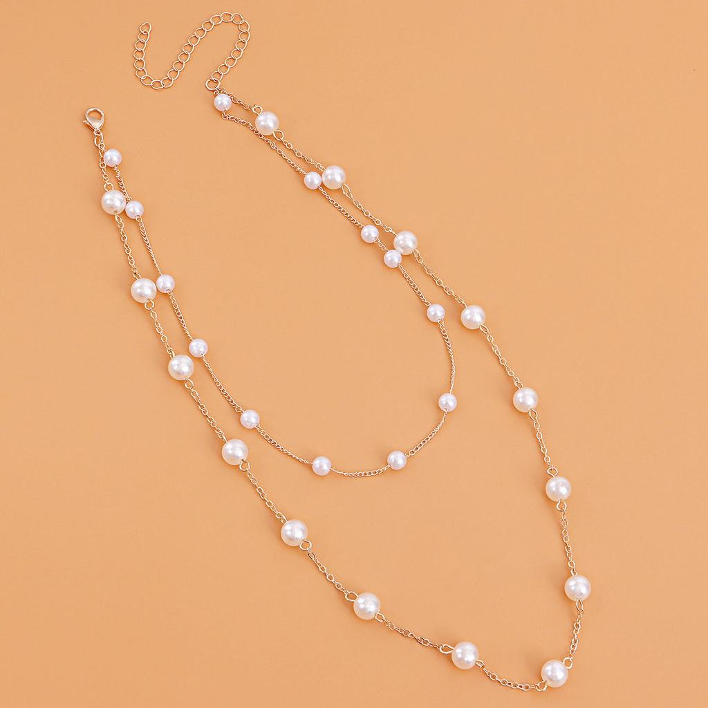 Trend Double-layer Small Hole Pearl Necklace Necklace Necklace Jewelry Women, Baroque Fashion Live Streaming Host Necklace Jewelry