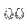 Vintage Flower Tree Hoop Earrings for Women Stainless Steel Gold Round Circle Boho Earring Female Jewelry Gift