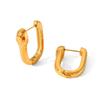 Trendy European & American Serpentine Design 18K Gold-Plated Stainless Steel Earrings for Women