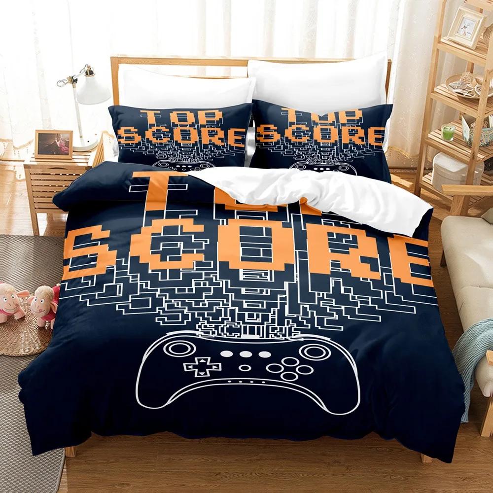 Lightning Web Gaming Duvet Cover Set For Boy 3D Print Video Games Double Duvet With Pillowcases Play Gamer Comforter Sets Cover